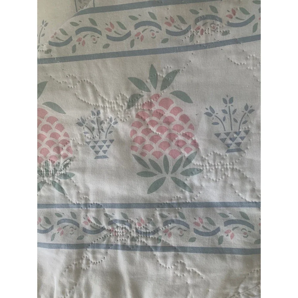VINTAGE Canon PINEAPPLE STENCIL Bedspread Coverlet Comforter size Full/Queen
